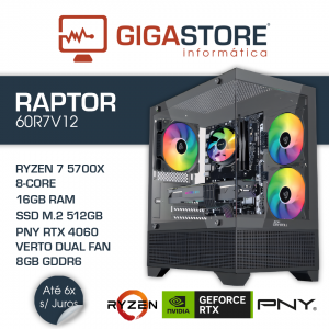 Desktop Gaming RAPTOR-60R7V12 RYZEN 7 5700X 16GB RAM 512GB SSD W11